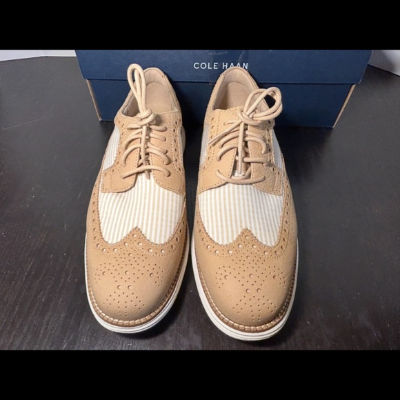 Cole Haan ØriginalGrand Remastered Longwing Oxford Shoes Sesame/Ivory Mens 8.5W main image 6